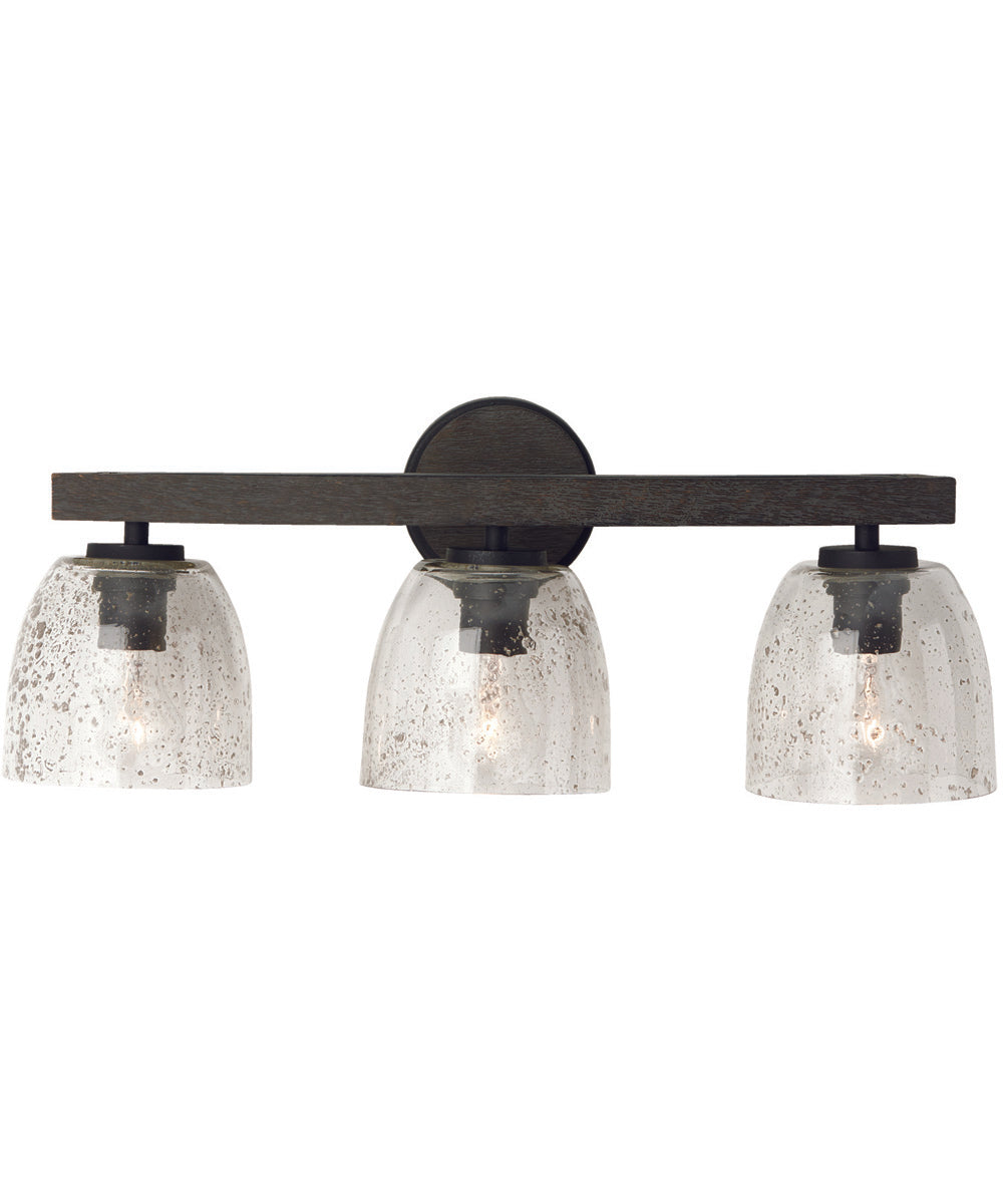 Clive 3-Light Vanity Carbon Grey and Black Iron