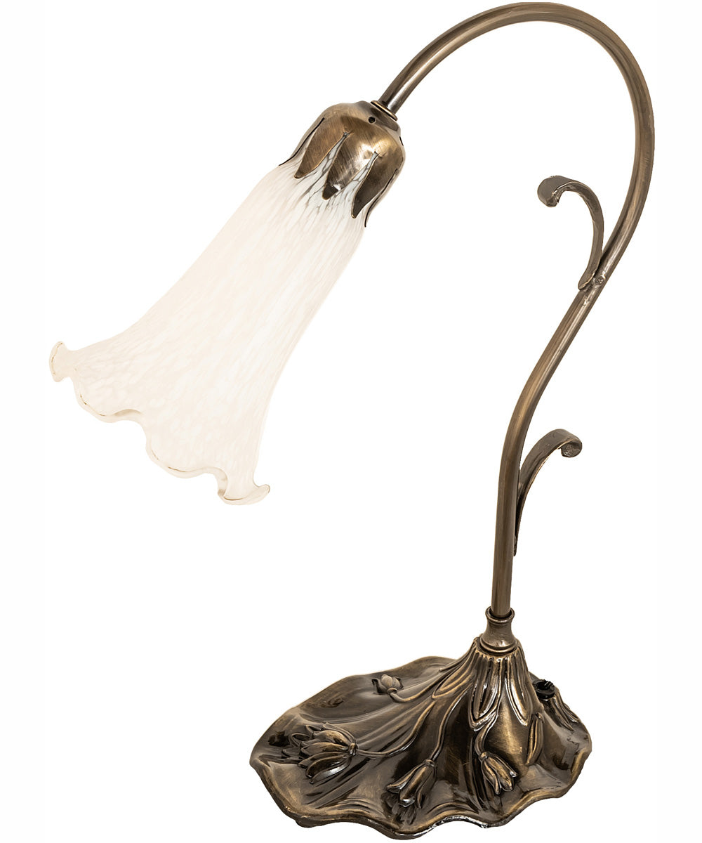 15" High White Tiffany Pond Lily Accent Lamp