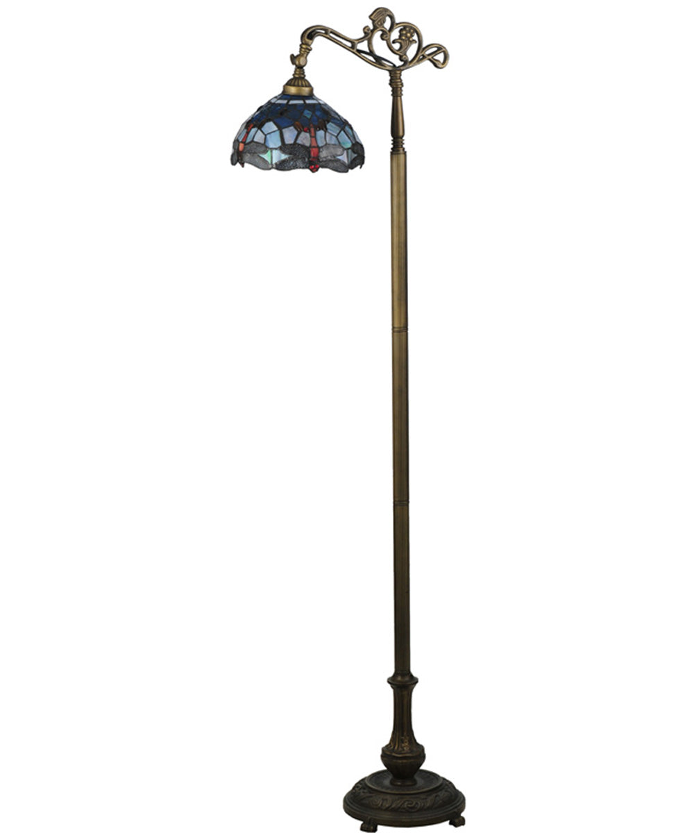 61"H Tiffany Hanginghead Dragonfly Bridge Arm Floor Lamp