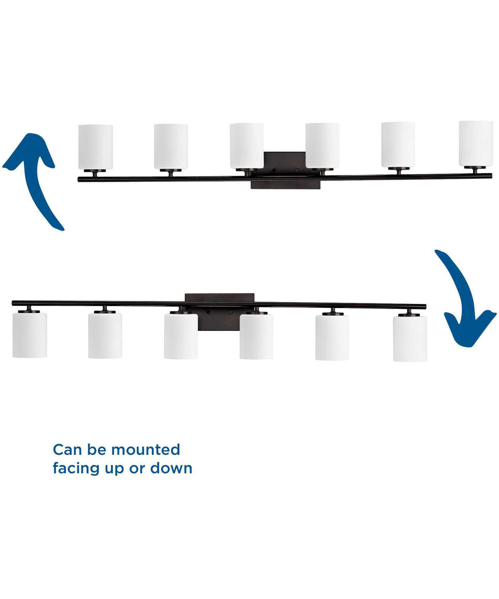 Replay 6-Light Traditional Etched White Glass Bath Vanity Light Antique Bronze