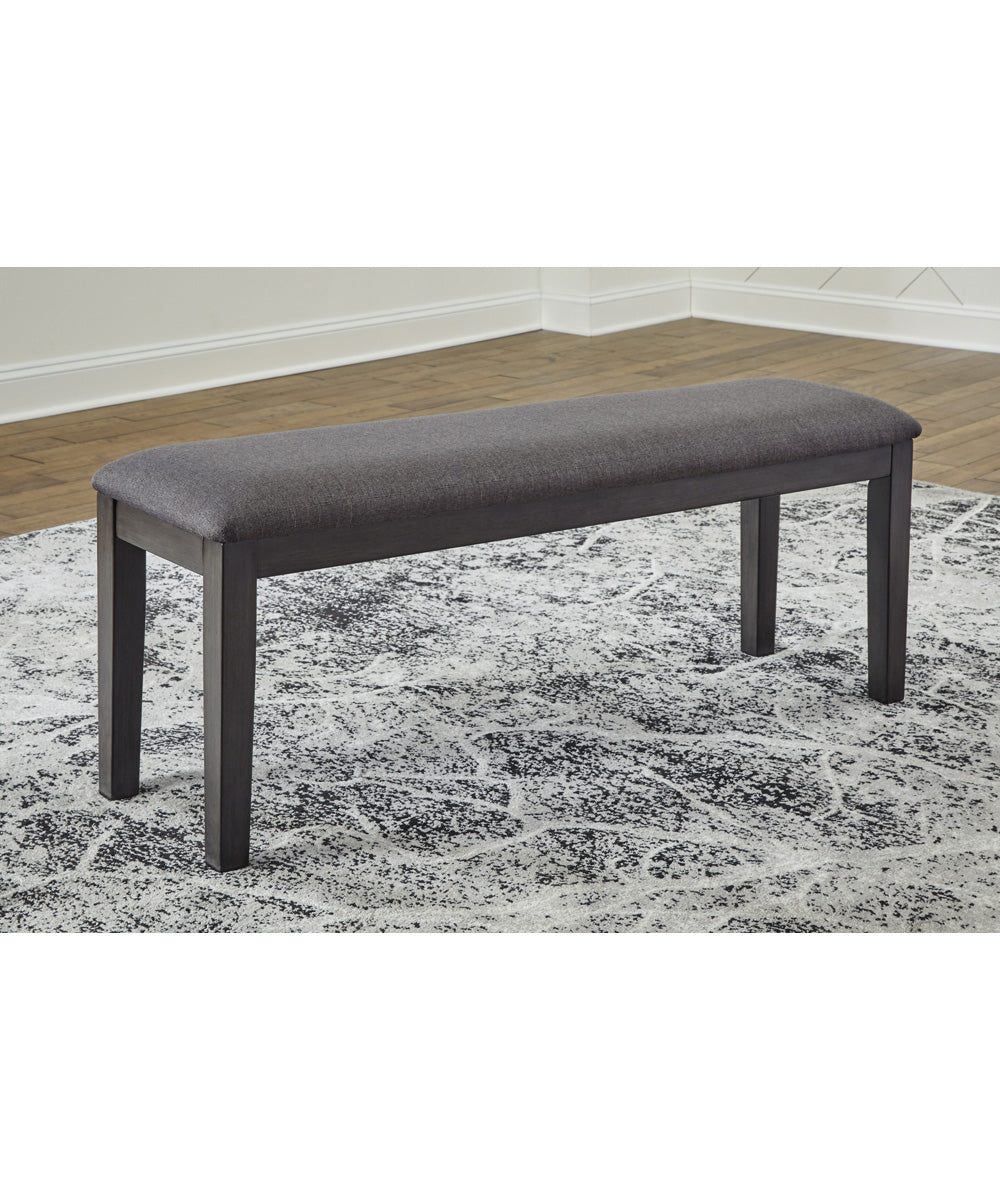 19"H Luvoni Upholstered Bench Dark Charcoal Gray