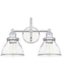 Baxter 2-Light Vanity In Chrome With Clear Glass
