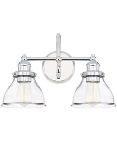 Baxter 2-Light Vanity In Chrome With Clear Glass