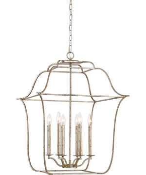 Gallery 6-light Pendant Century Silver Leaf