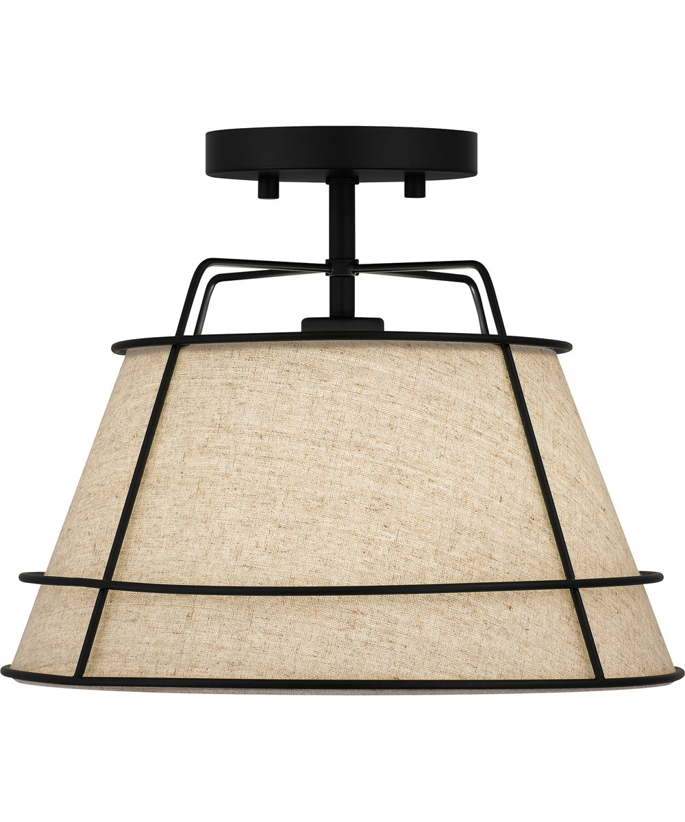 Quoizel Semi-Flush Mount Medium 1-light Semi Flush Mount Matte Black