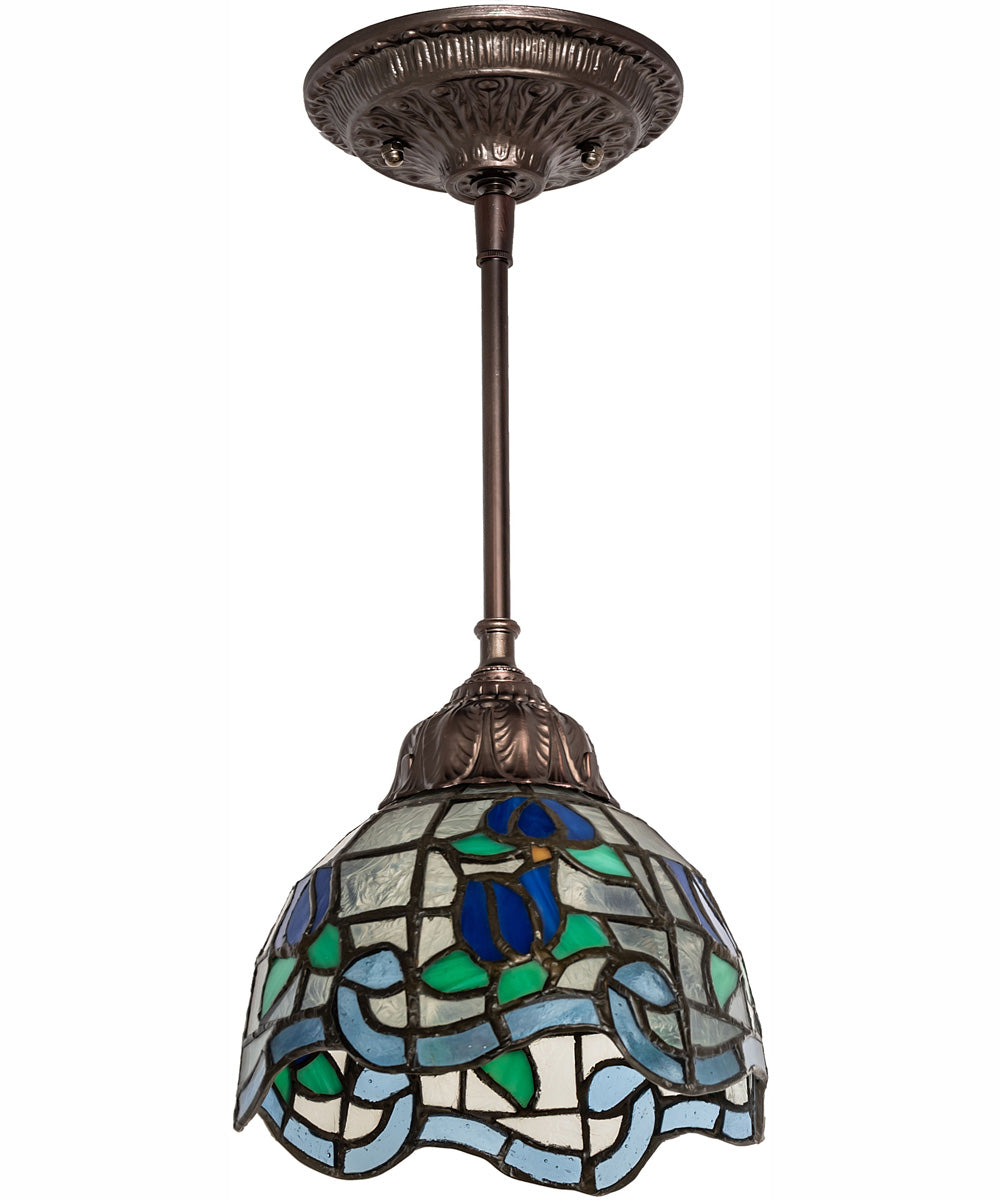 7" Wide Roseborder Mini Pendant