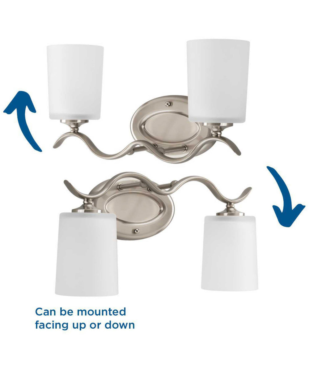 Inspire 2-Light Etched Glass Traditional Bath Vanity Light Brushed Nickel