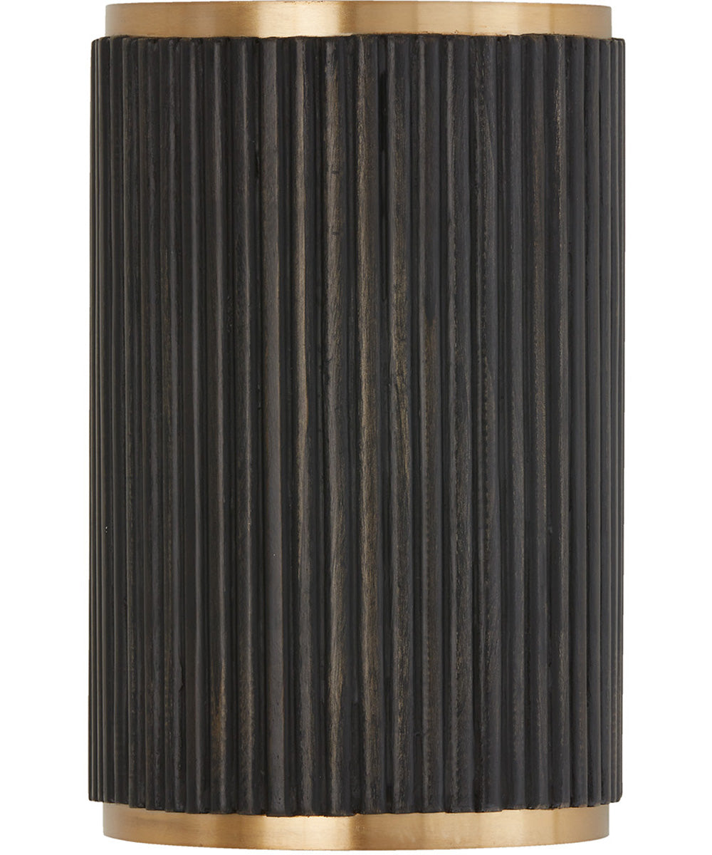 Donovan 2-Light Sconce Black Stain and Matte Brass