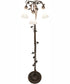 58" High White Tiffany Pond Lily 3 Light Floor Lamp