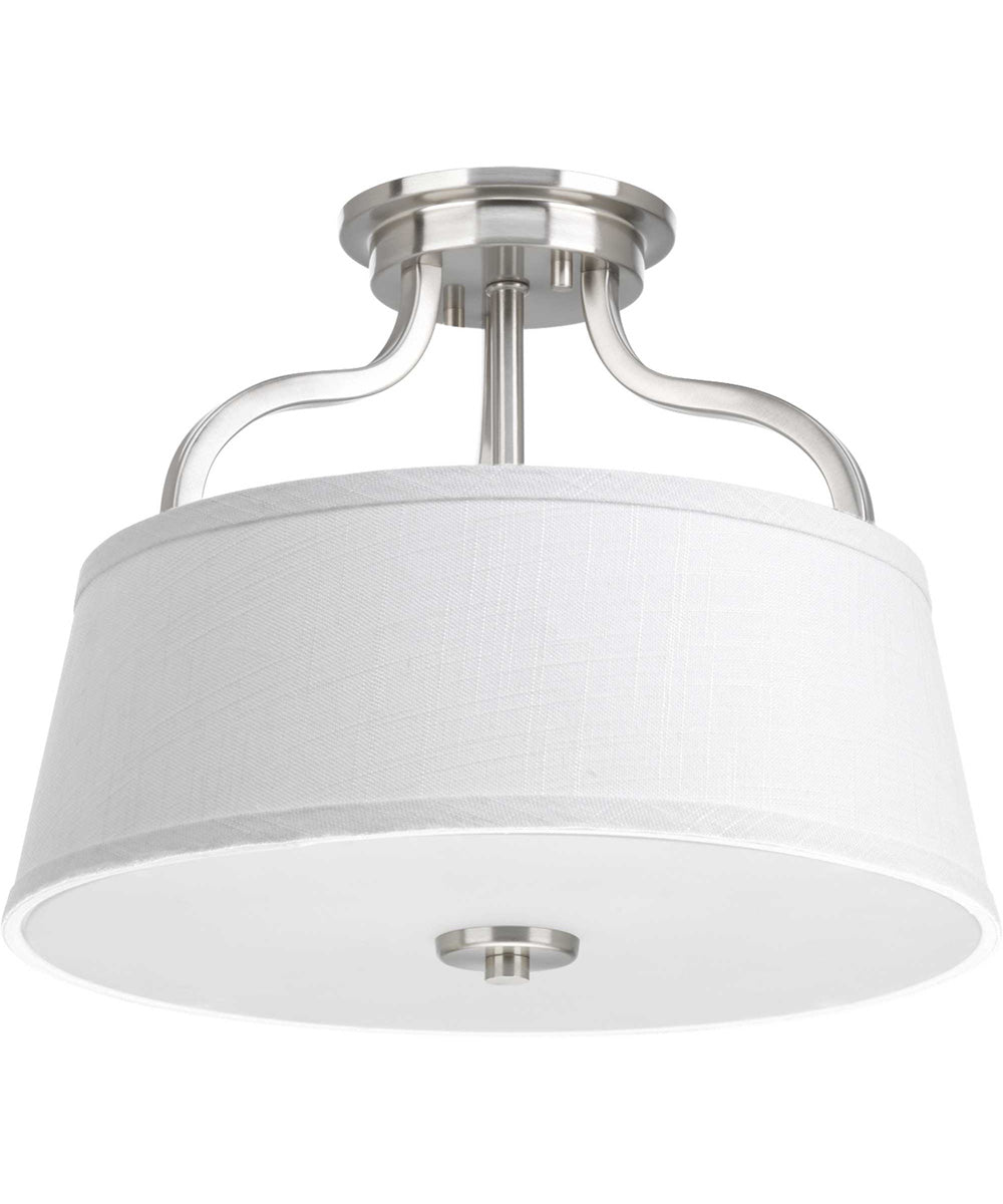 Arden 2-Light 14" Semi-Flush Convertible Brushed Nickel