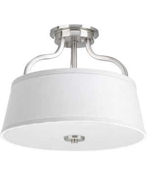 Arden 2-Light 14" Semi-Flush Convertible Brushed Nickel