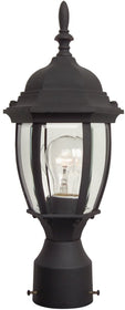 17"H Bent Glass 1-Light Outdoor Post Light Matte Black