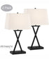 Maisie 2-Light 2 Pack-Table Lamp Black/Fabric Shade With Usb