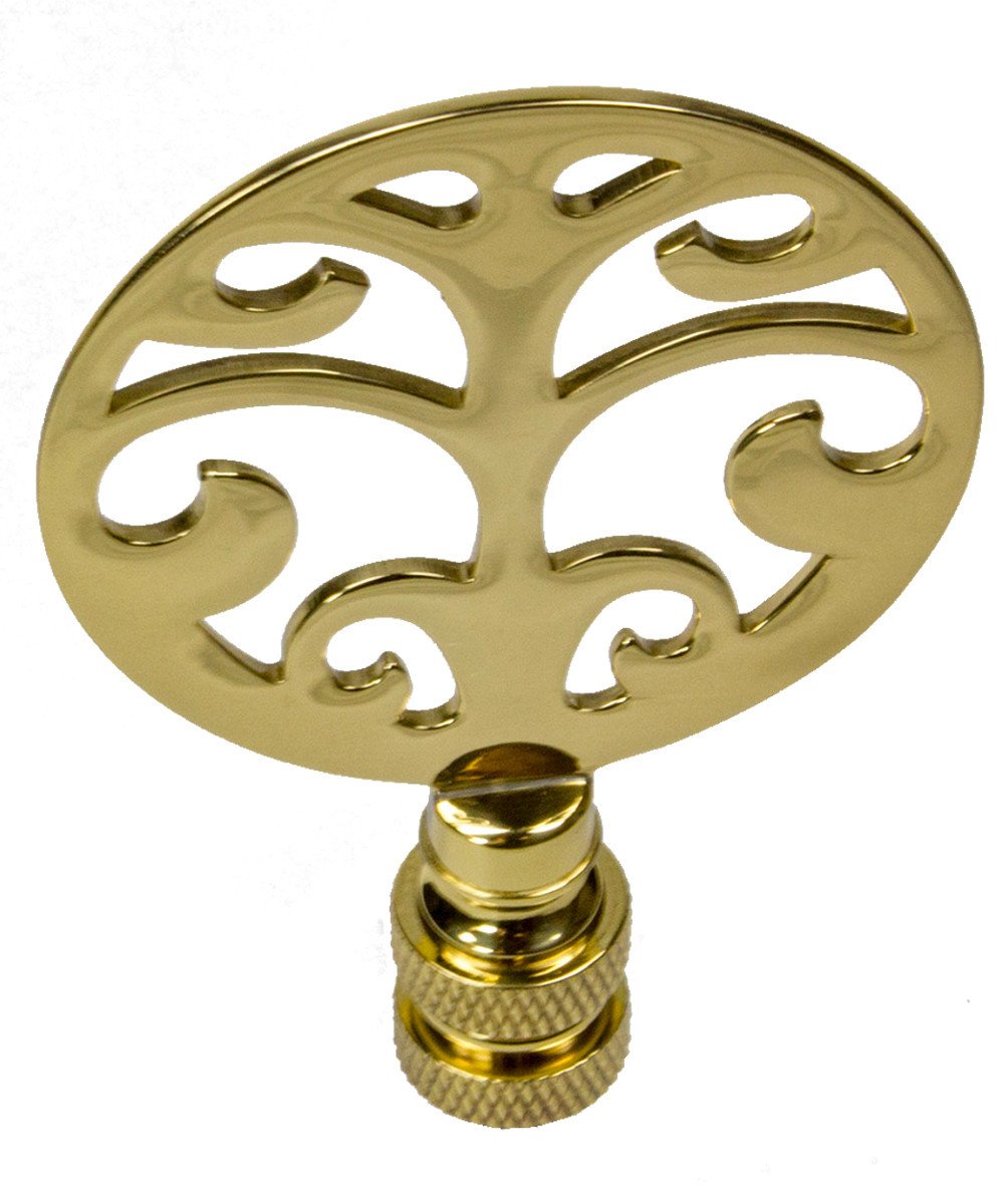 Polished Brass Tree Lamp Finial 2.25"h