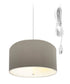 2 Light Swag Plug-In Pendant 14"w Light Oatmeal with Diffuser, White Cord
