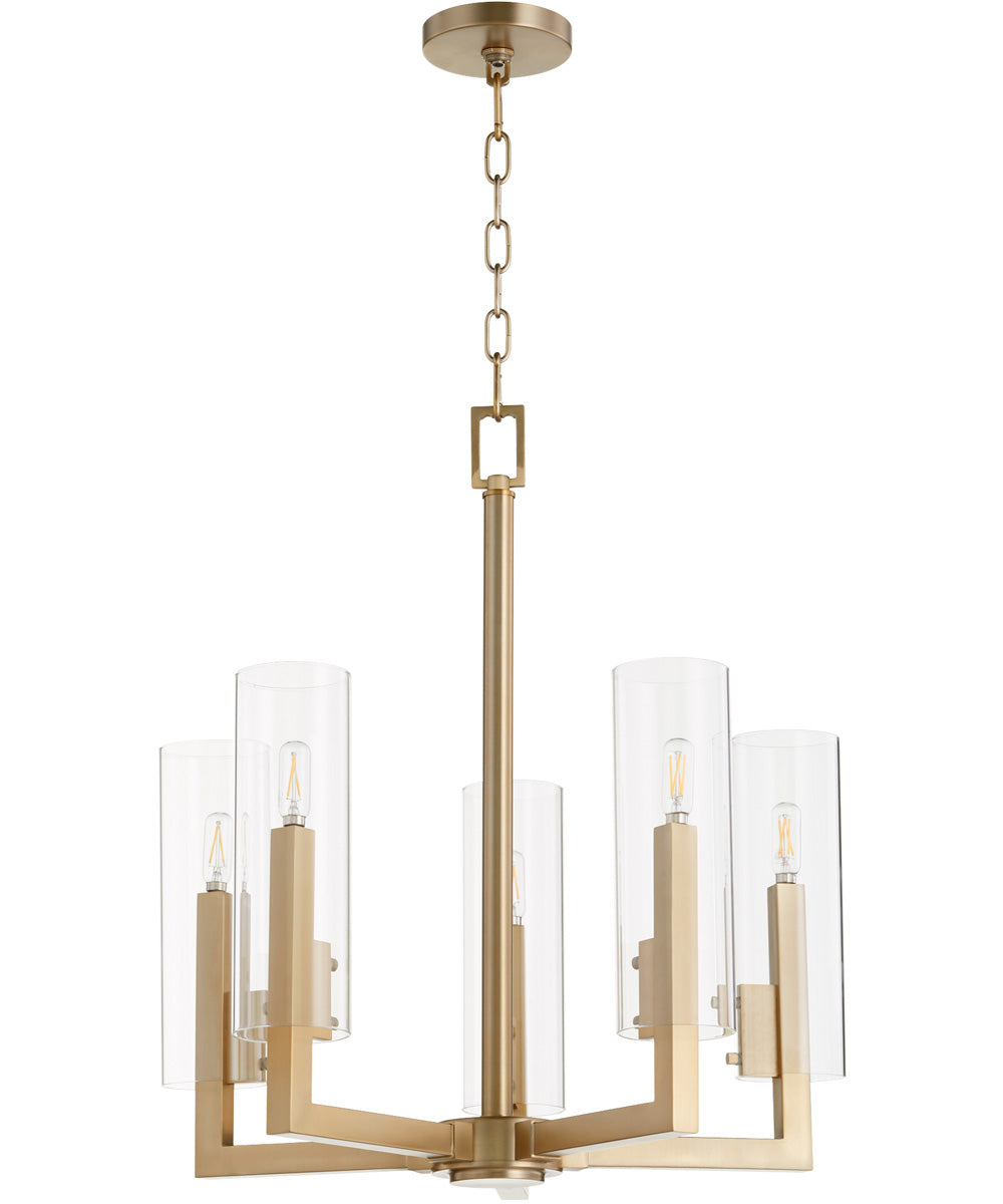 Harbin 5-light Chandelier Aged Brass