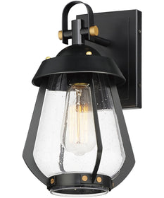 Mariner Small Outdoor Sconce Black / Antique Brass