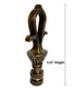Antique Metal Reeded Loop Lamp Finial with Antiqued Brass Base 3.25"h