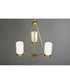 Elevate 3-Light Etched White Glass Mid-Century Modern Chandelier Light Brushed Bronze