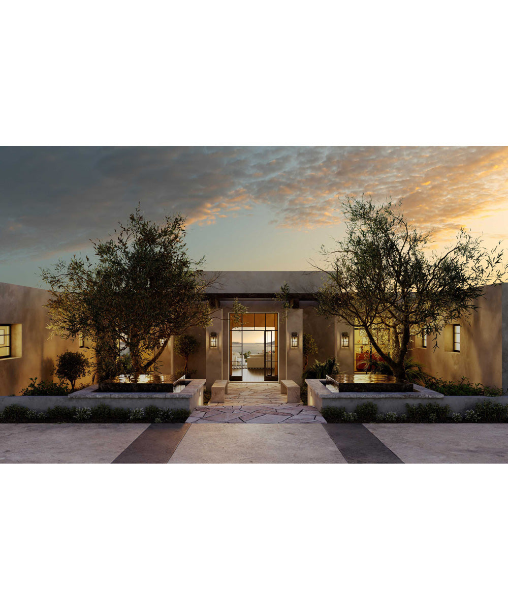 Williamston 1-Light Clear Glass Transitional Style Large Outdoor Wall Lantern Antique Bronze