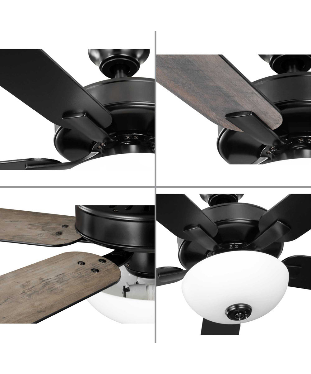 AirPro 52 in. 5-Blade Transitional Ceiling Fan with Light Matte Black