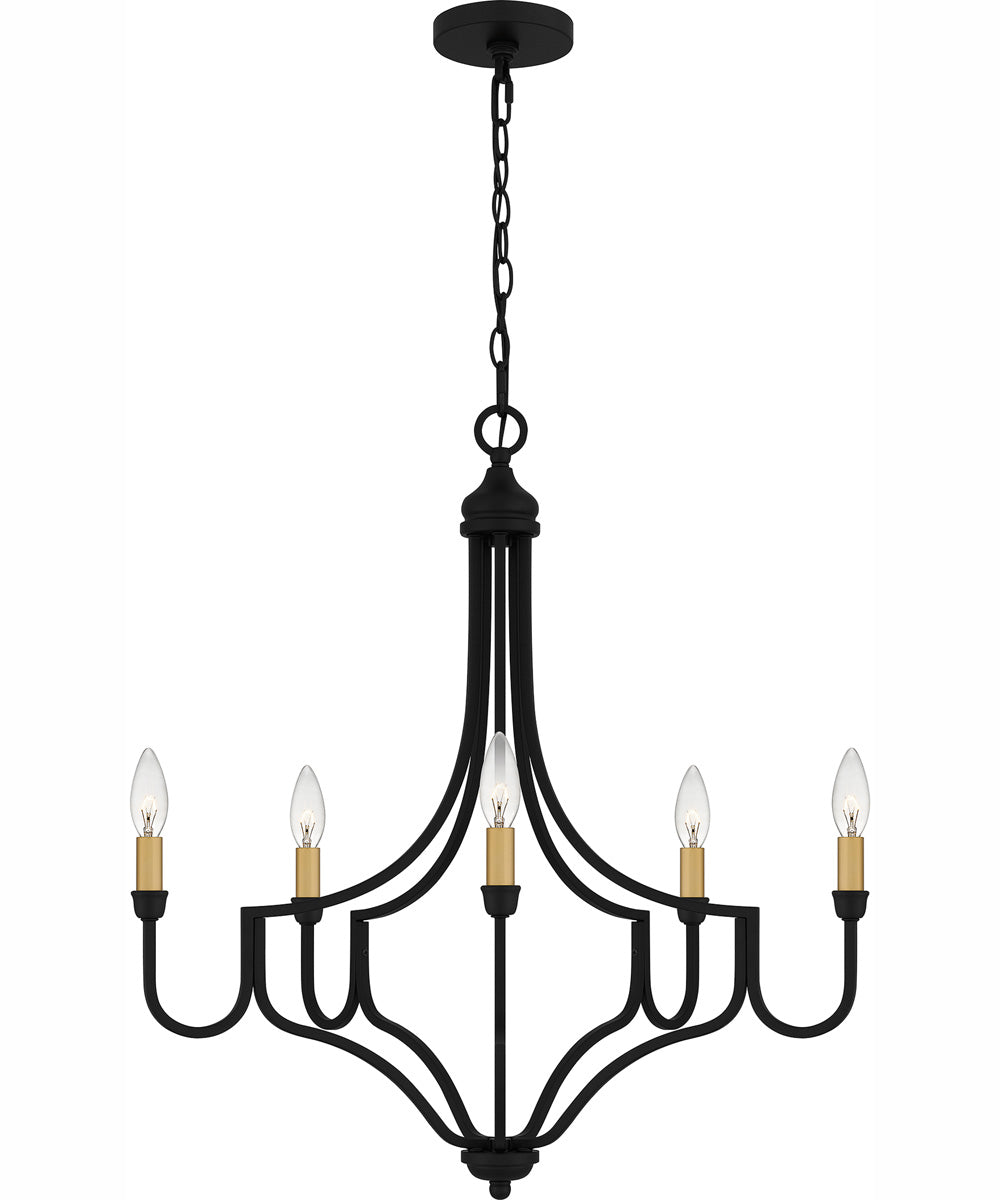 Mabel 5-light Chandelier Matte Black
