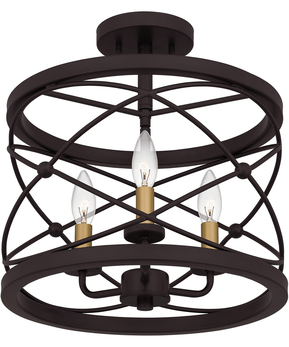 Potts 3-light Semi Flush Mount Palladian Bronze