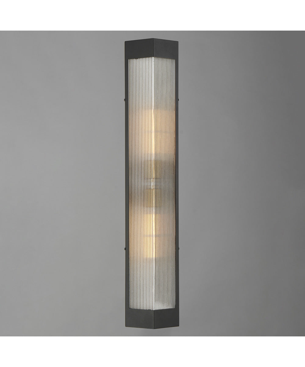 Triform 32 inch Outdoor Wall Sconce Black / Antique Brass