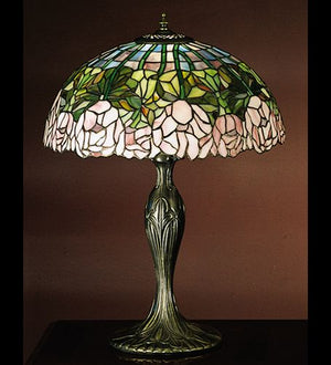23"H Cabbage Rose  Table Lamp
