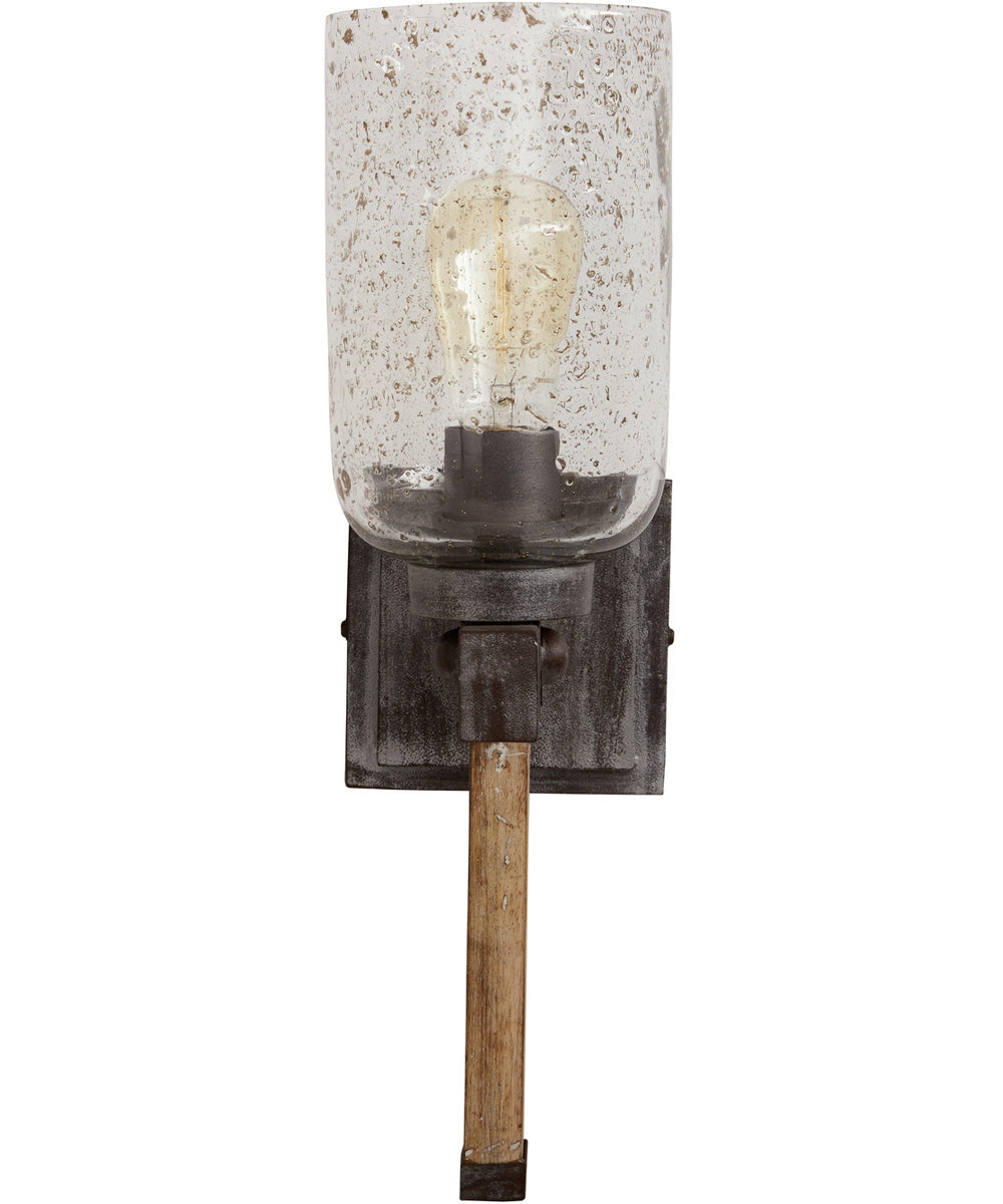Nolan 1-Light Sconce In Urban Wash With Stone Seeded