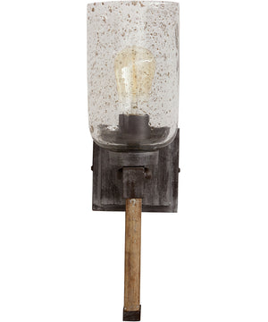 Nolan 1-Light Sconce In Urban Wash With Stone Seeded