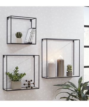 Efharis Wall Shelf Set (3/CN) Black/Antique Gray
