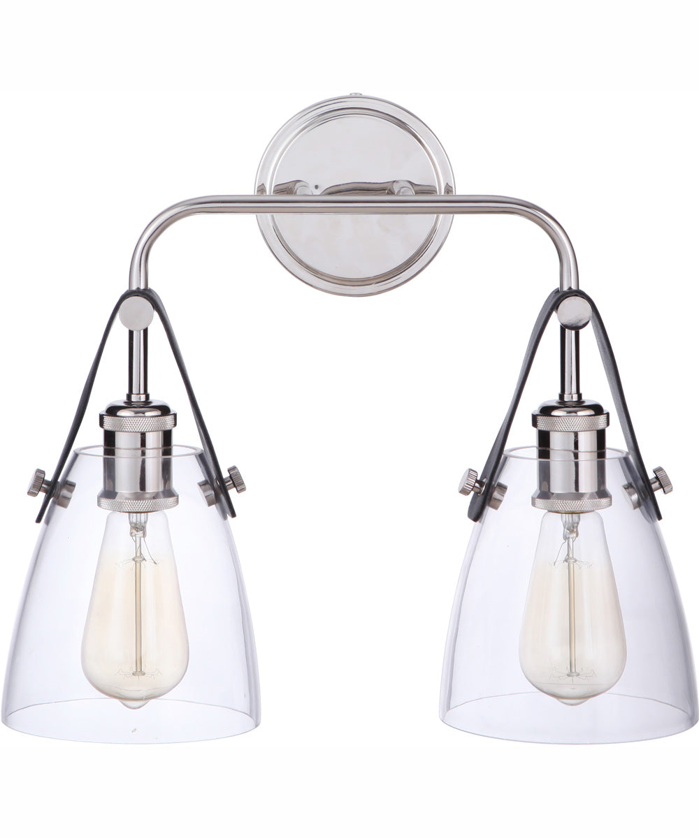 Hagen 2-Light Wall Sconce Polished Nickel