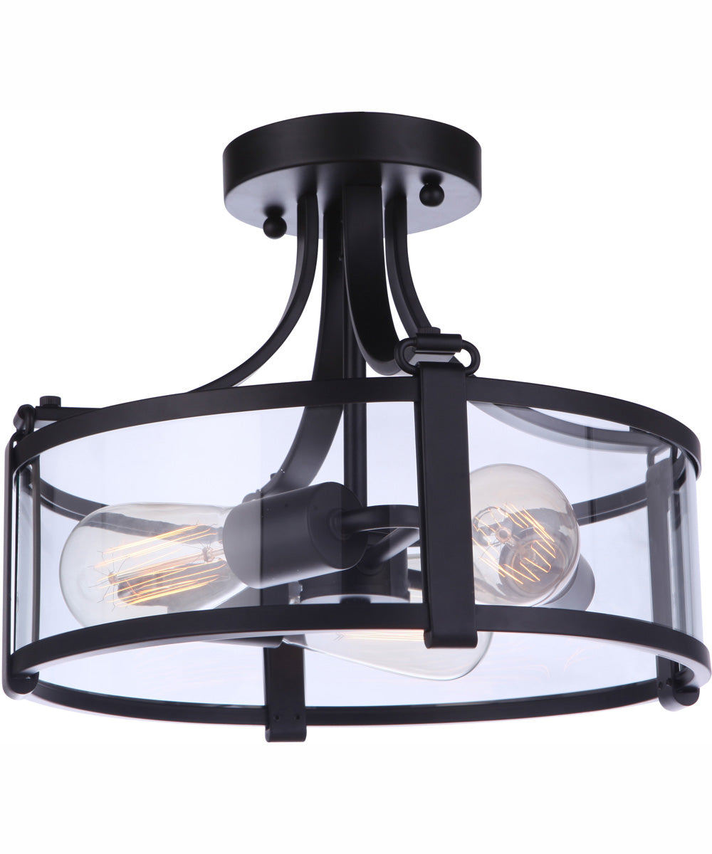 Elliot 3-Light Semi Flush Flat Black