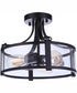 Elliot 3-Light Semi Flush Flat Black
