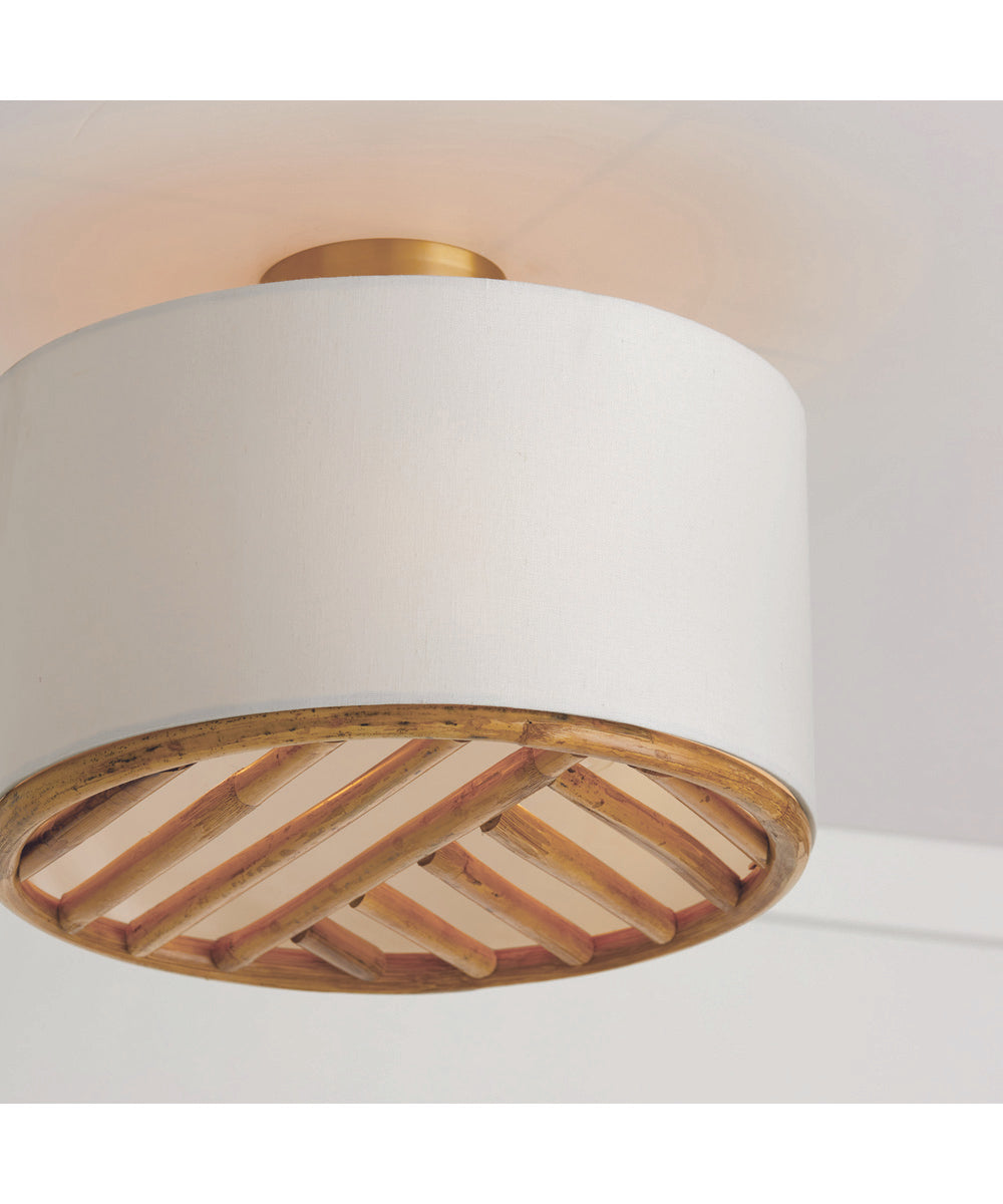 Soleil 3-Light Semi-Flush Matte Brass