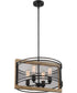 20"W Atelier 4-Light Pendant Black / Honey Wood
