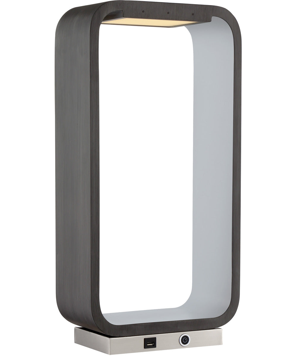 Corra 1-Light Led Table Lamp Charcoal Grey/Brushed Nickel
