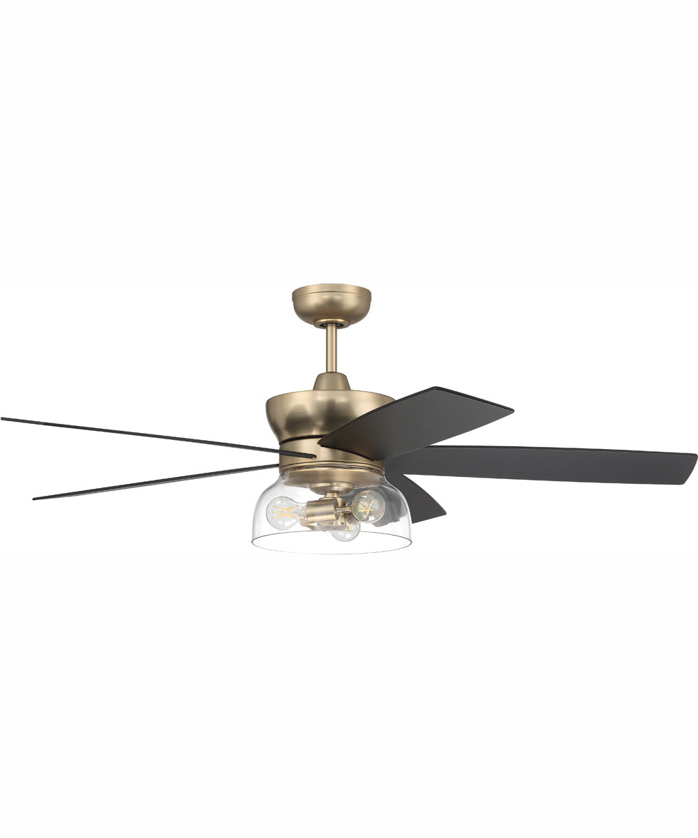 52" Gibson 3-Light Ceiling Fan Satin Brass