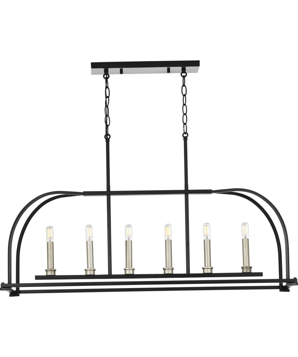 Seneca 6-Light Linear Chandelier Matte Black