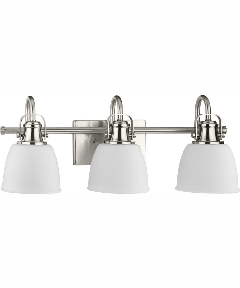 Preston 3-Light Coastal Bath Vanity Light Brushed Nickel