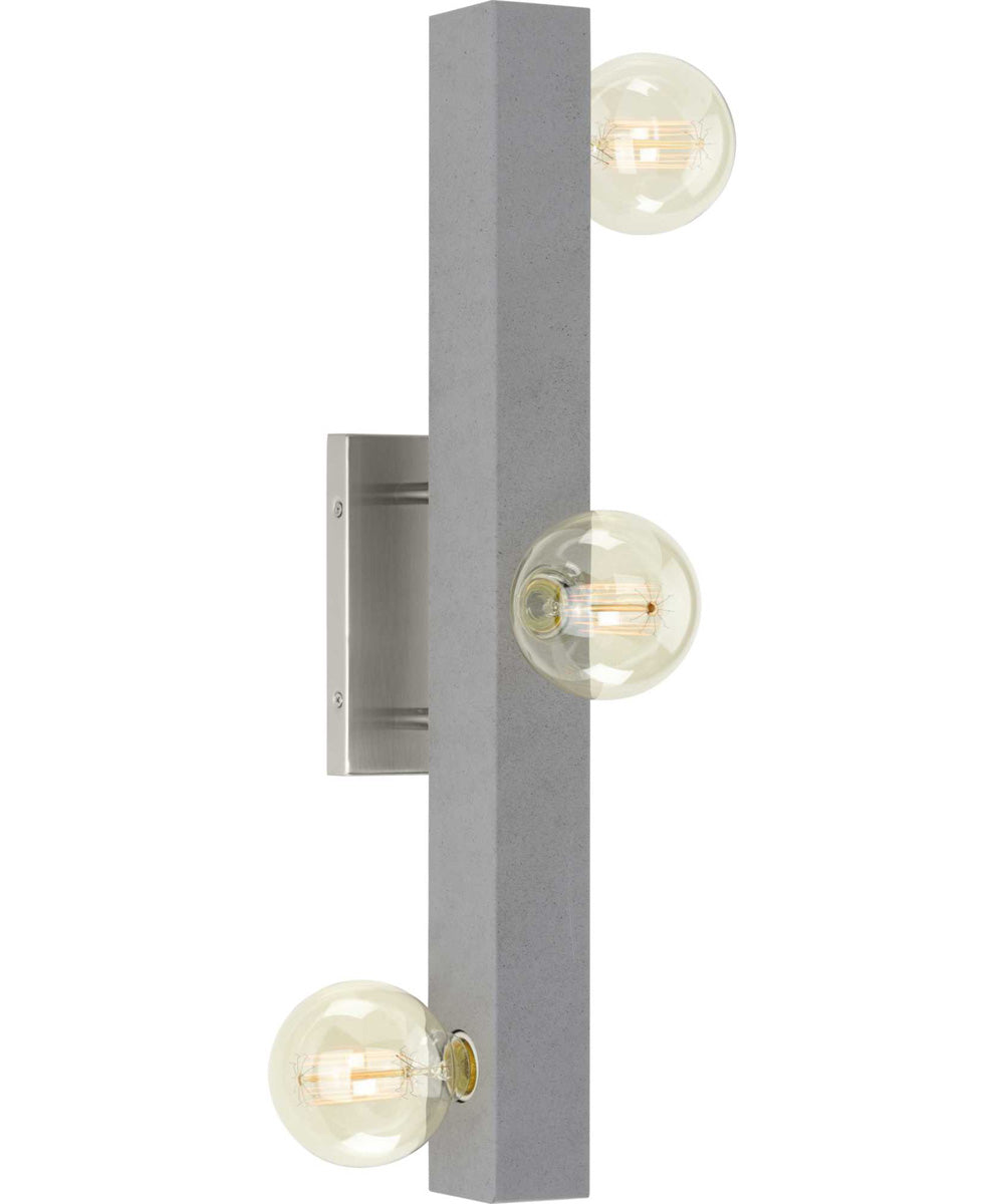 Mill Beam 3-Light Industrial Style Bath Vanity Wall Light Brushed Nickel