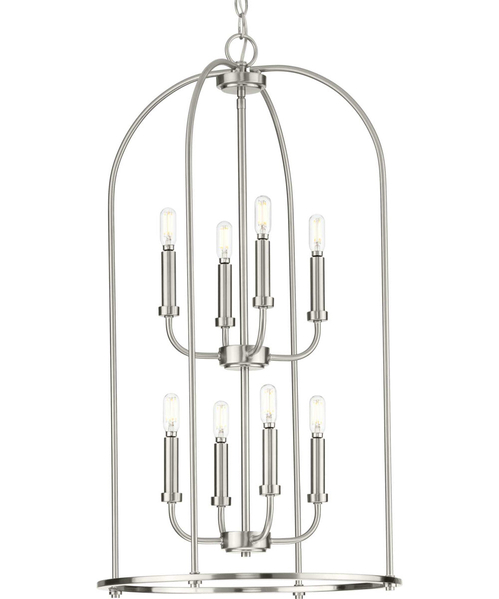 Leyden 8-Light Farmhouse Style Foyer Pendant Light Brushed Nickel