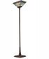 70" High Tiffany Jeweled Peacock Torchiere
