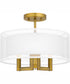 Quoizel Semi-Flush Mount Medium 3-light Semi Flush Mount Aged Brass