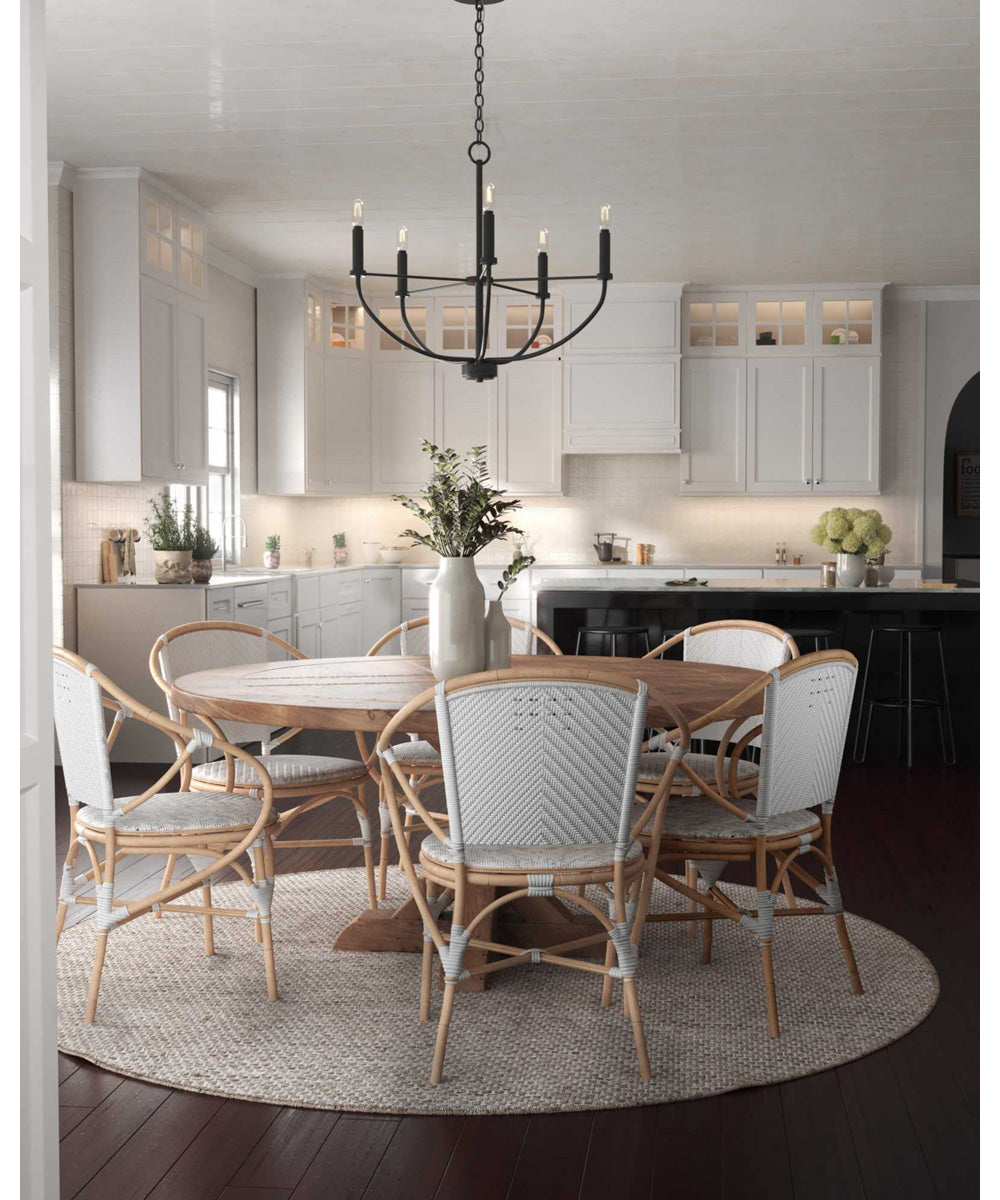 Leyden 5-Light Farmhouse Style Chandelier Matte Black