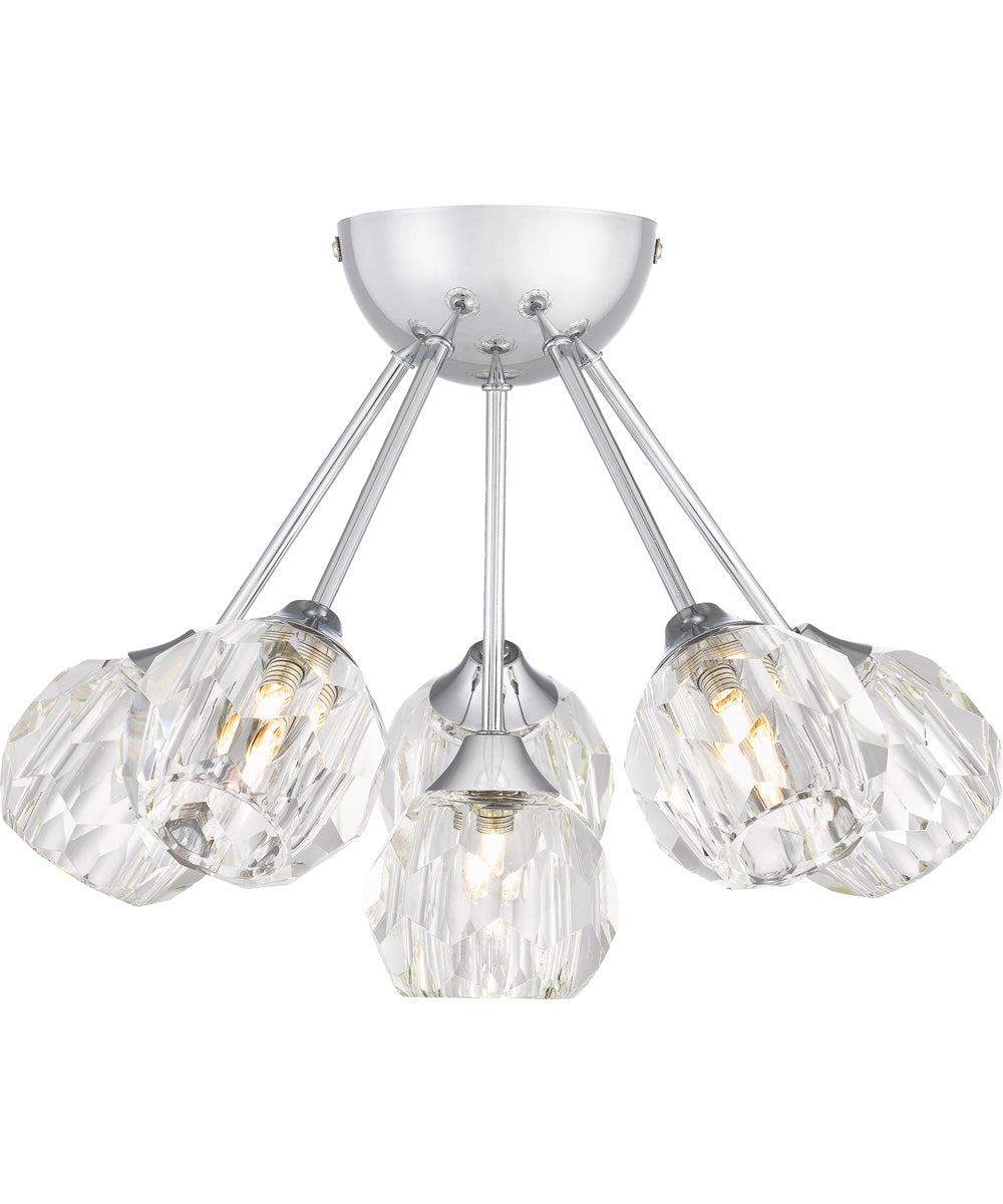 Spellbound 6-light Semi Flush Mount Polished Chrome