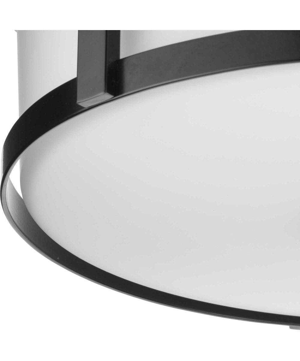 Gilliam 12--5/8 in. 2-Light New Traditional Flush Mount Matte Black
