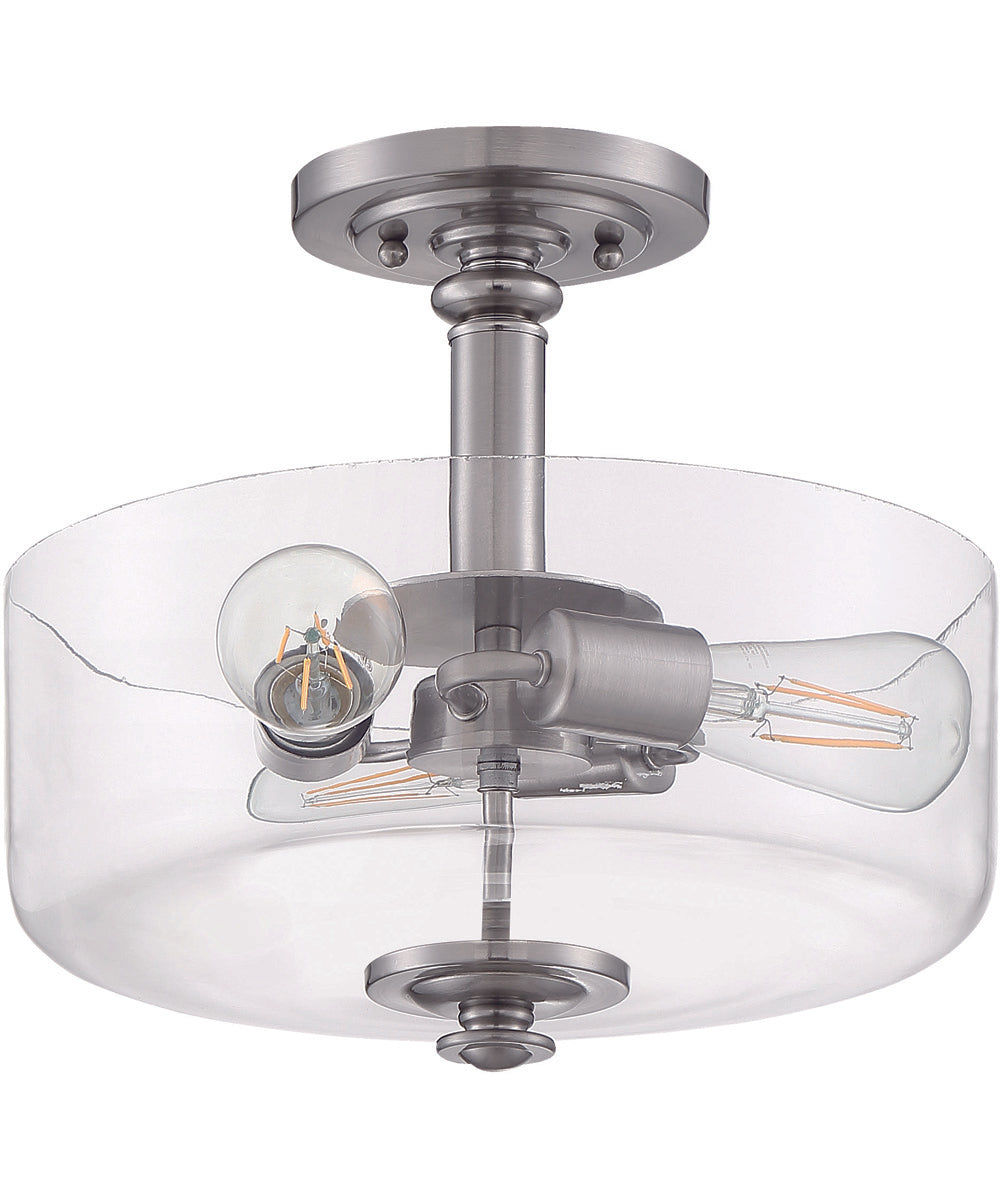 Dardyn 3-Light Convertible Semi Flush Brushed Polished Nickel