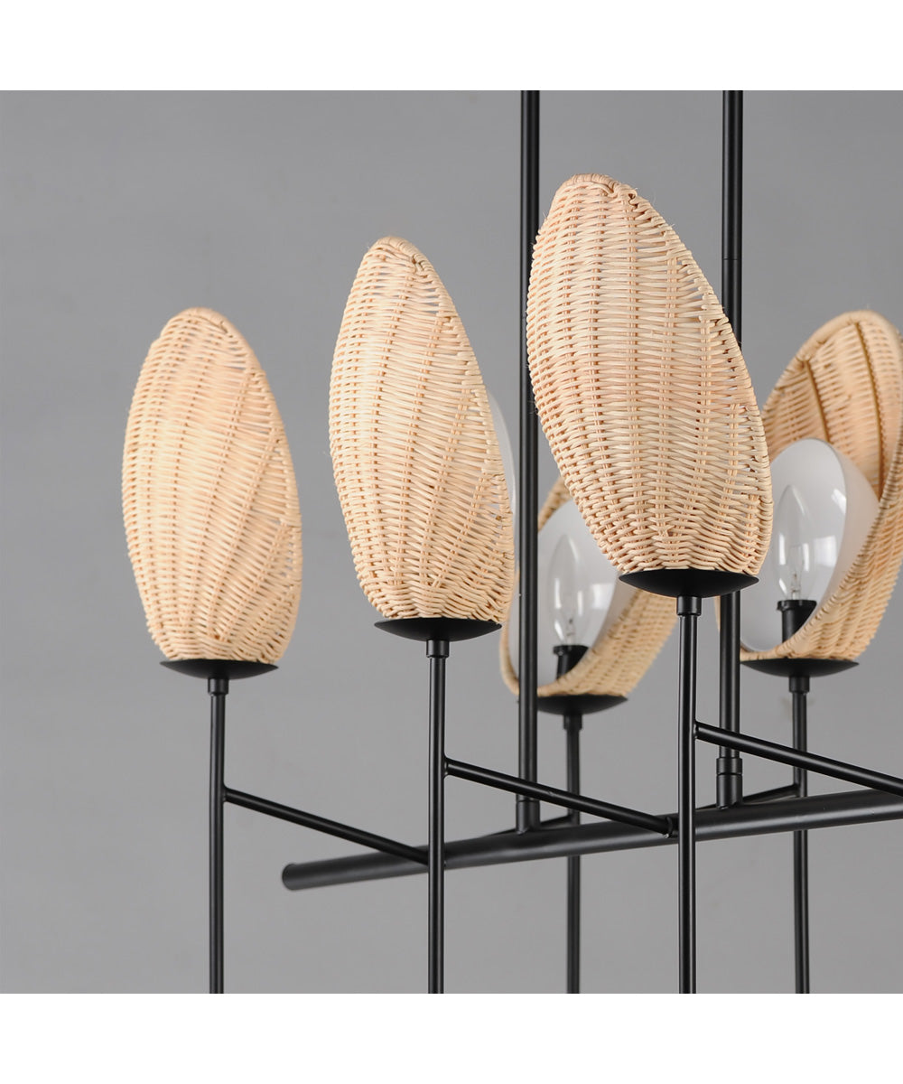 Maldives 6-Light Linear Chandelier Black